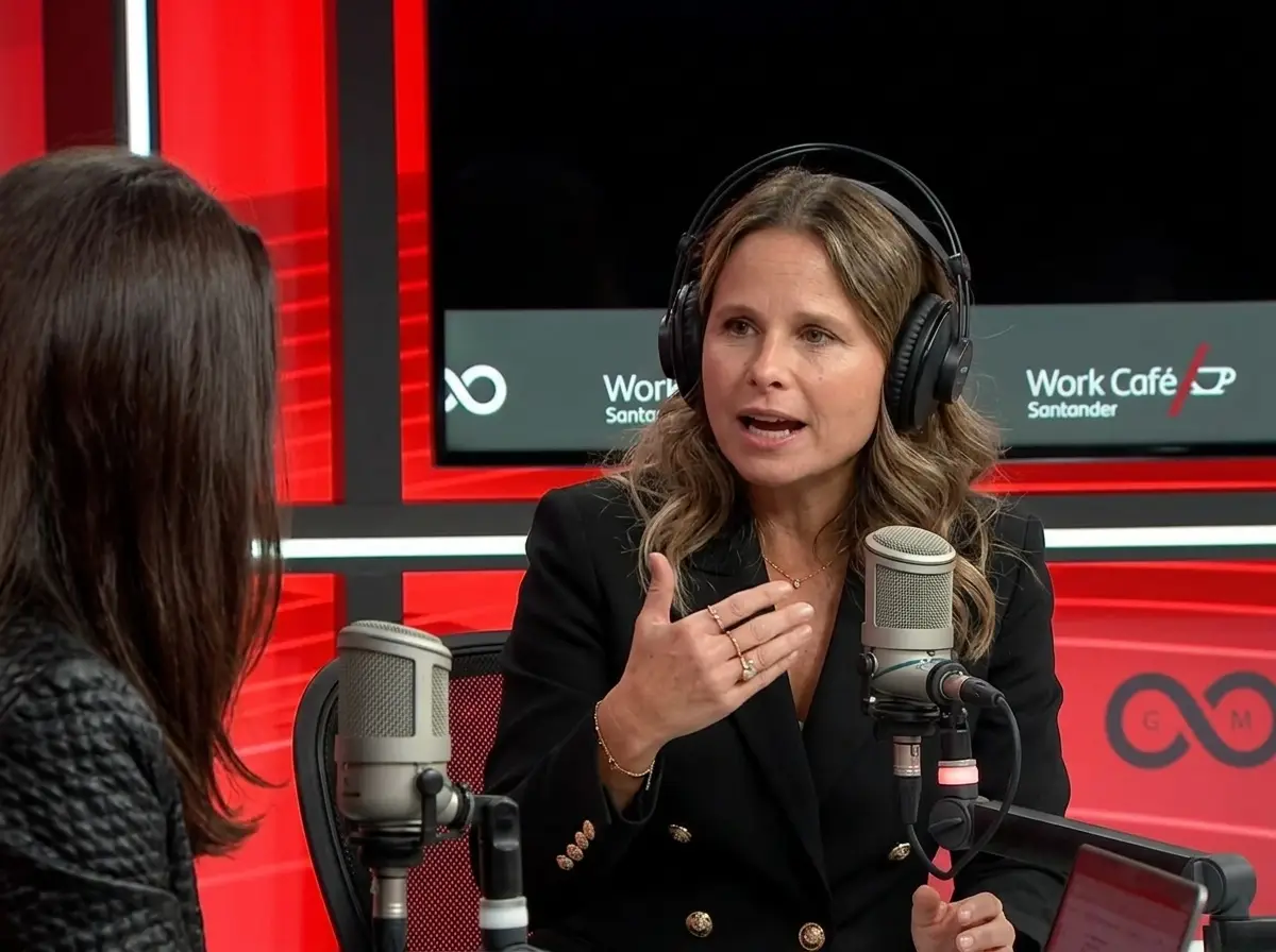 La presentadora durante la entrevista con Valeria